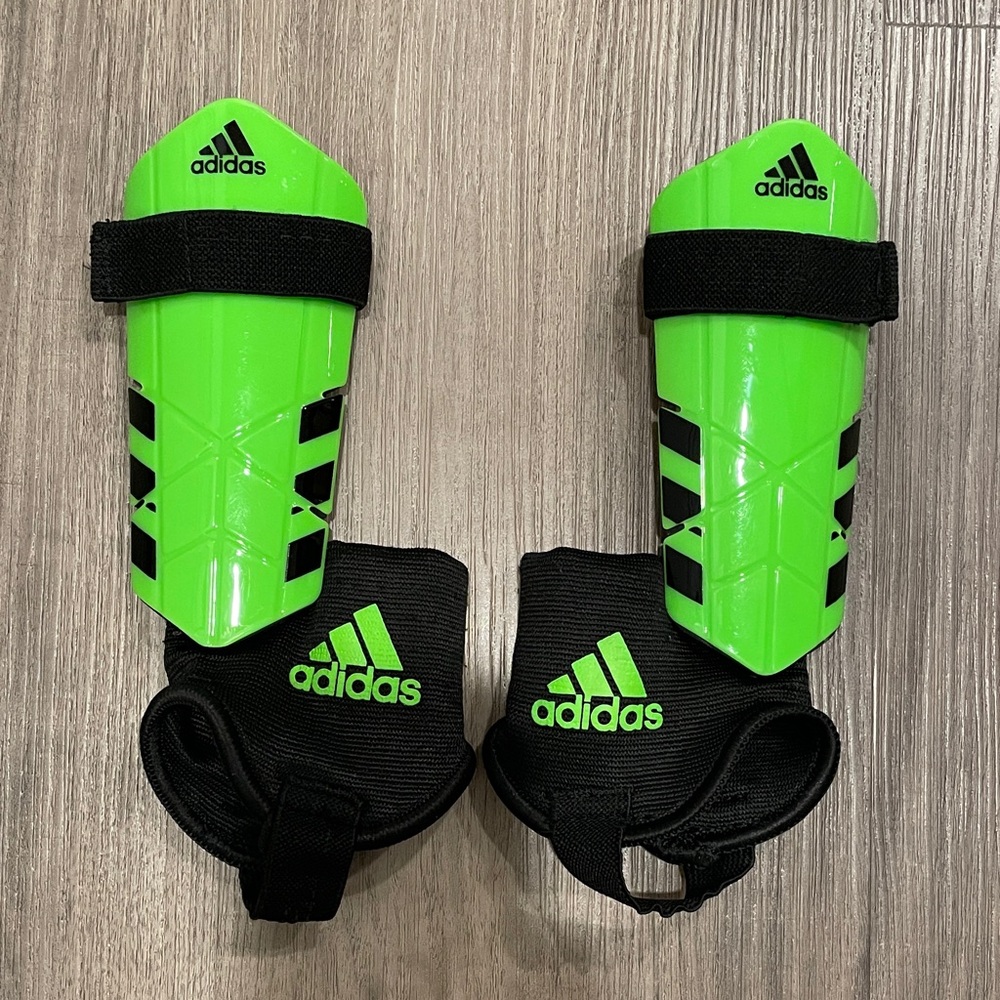 Adidas Neon Green and Black Soccer Shin Guards Set Micro soccer Player